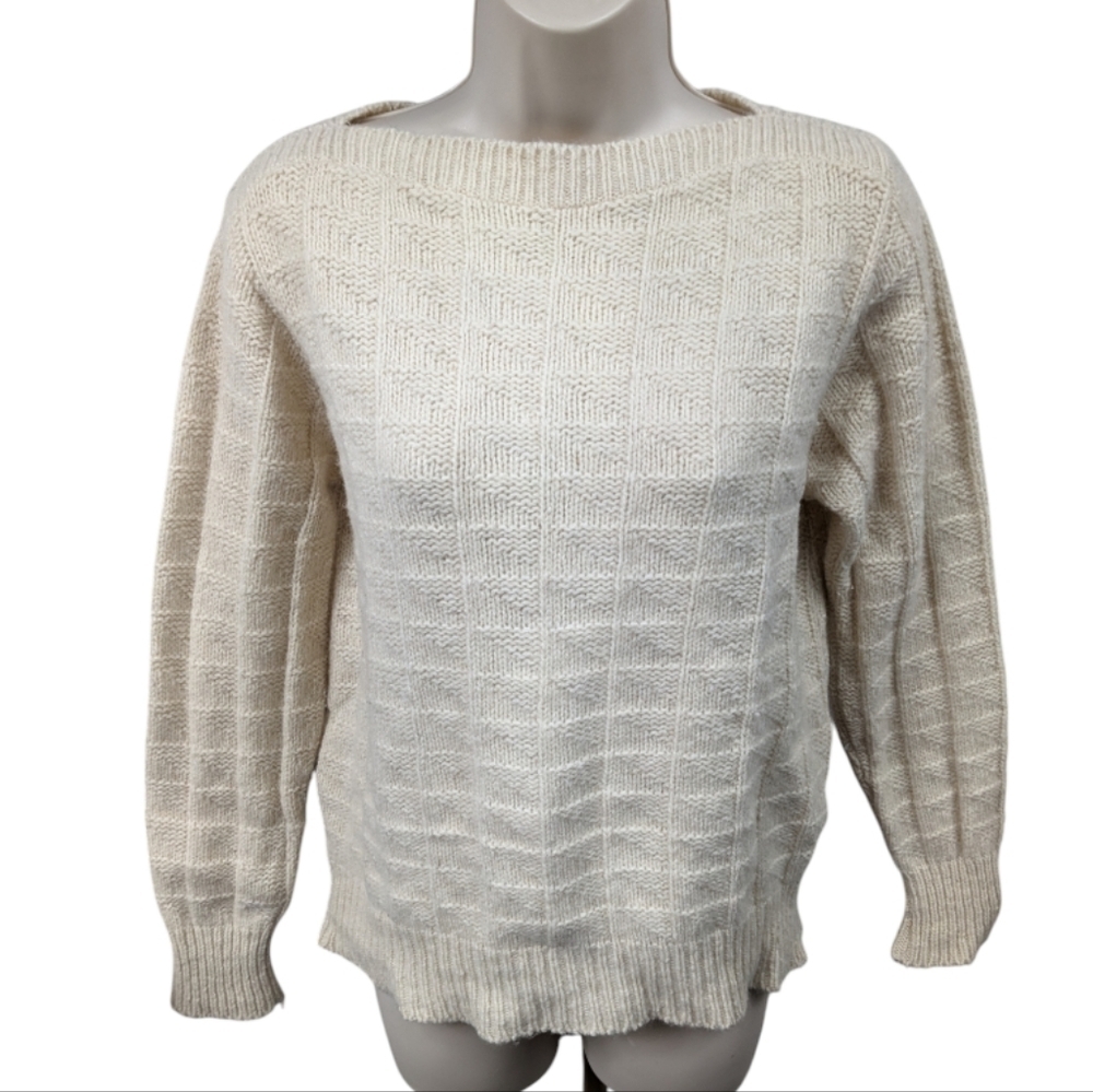 Winona Vintage Wool Blend Boatneck Sweater Sz L